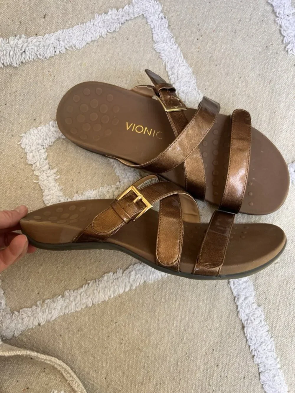 VIONIC 341 Kira Sandals Bronze Size US 10